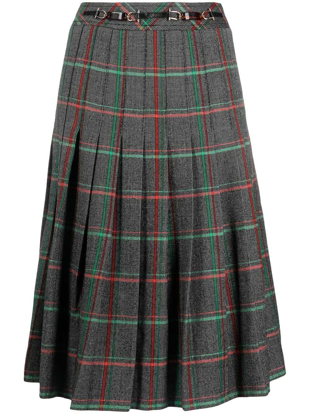 Céline Pre-Owned pre-owned pleated check skirt - … - image 1