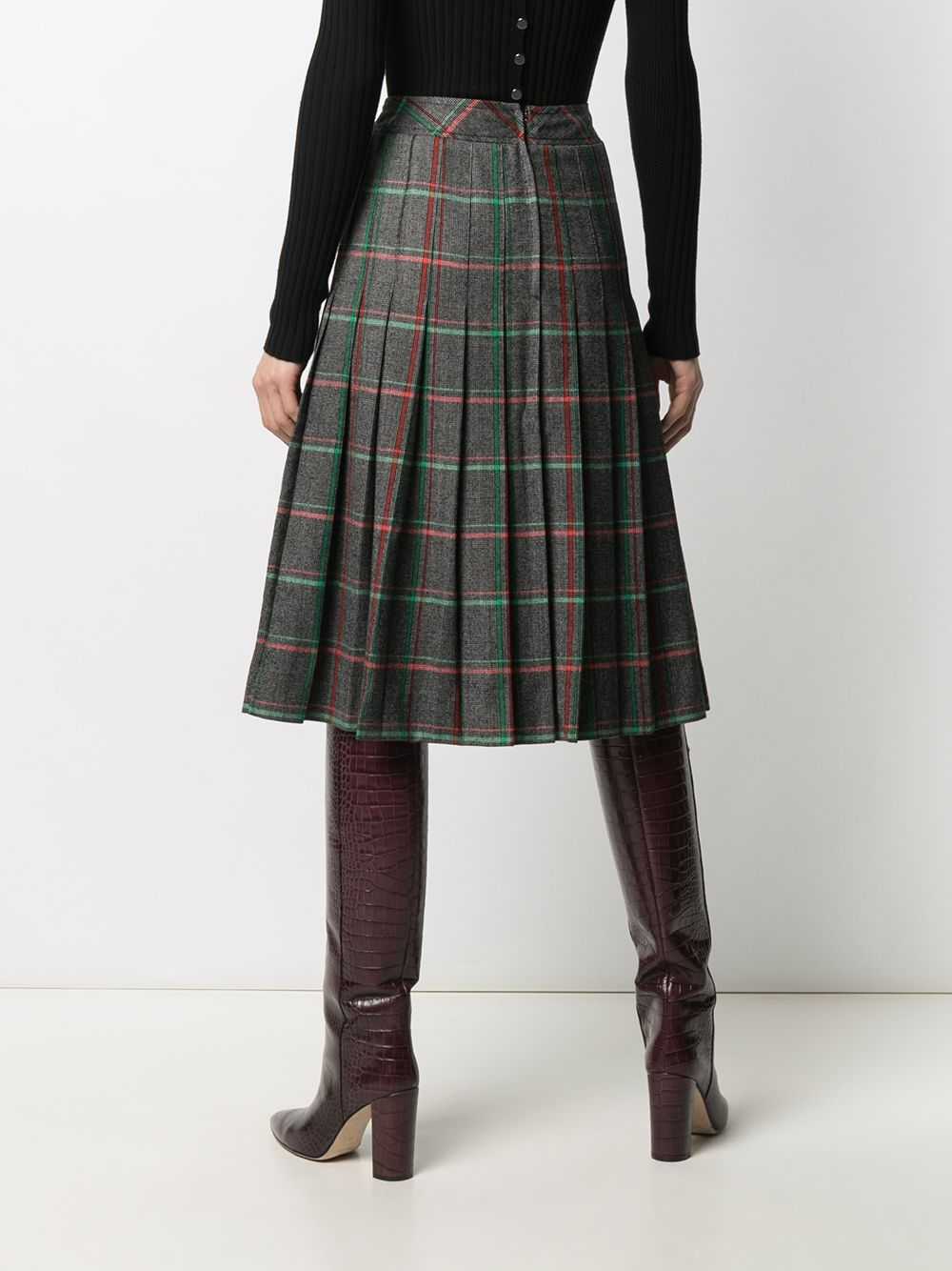 Céline Pre-Owned pre-owned pleated check skirt - … - image 4