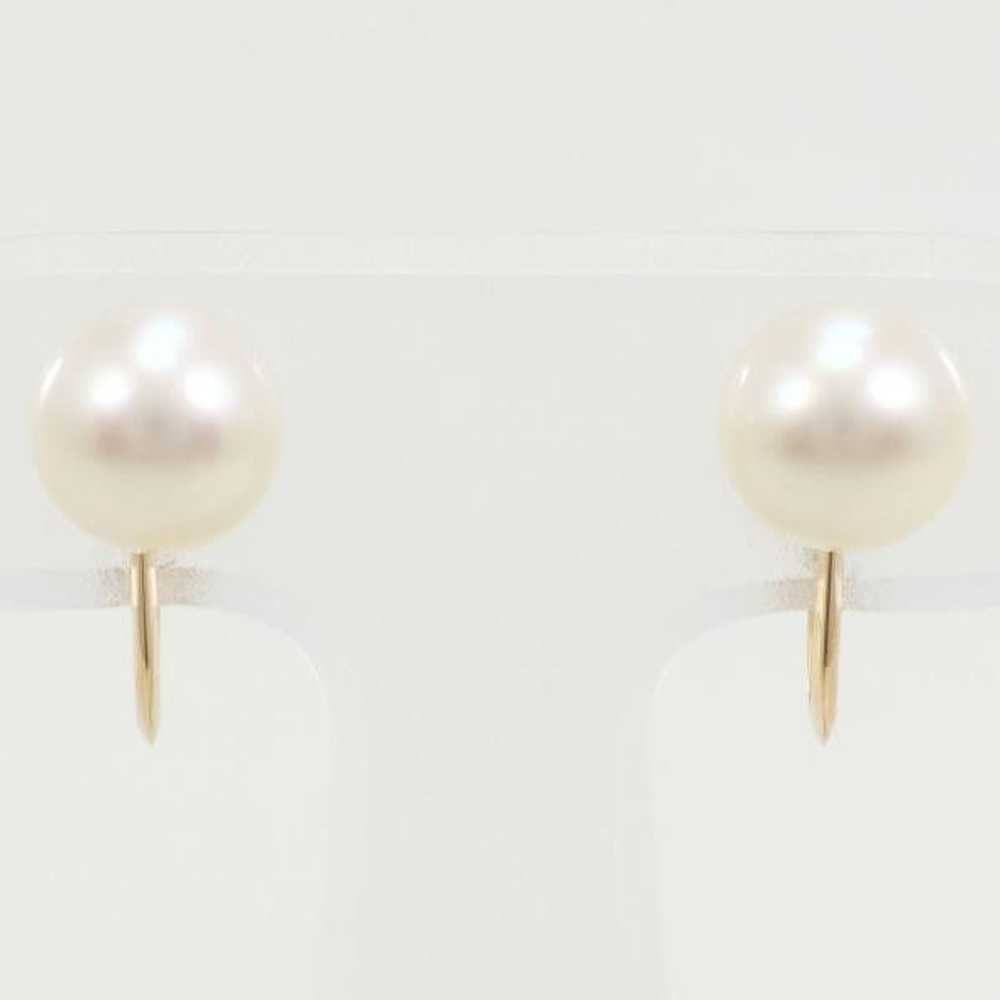 Other Other K18 Yellow Gold Pearl Earrings Metal … - image 1