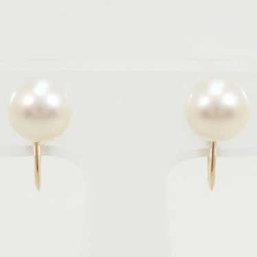 Other Other K18 Yellow Gold Pearl Earrings Metal … - image 1