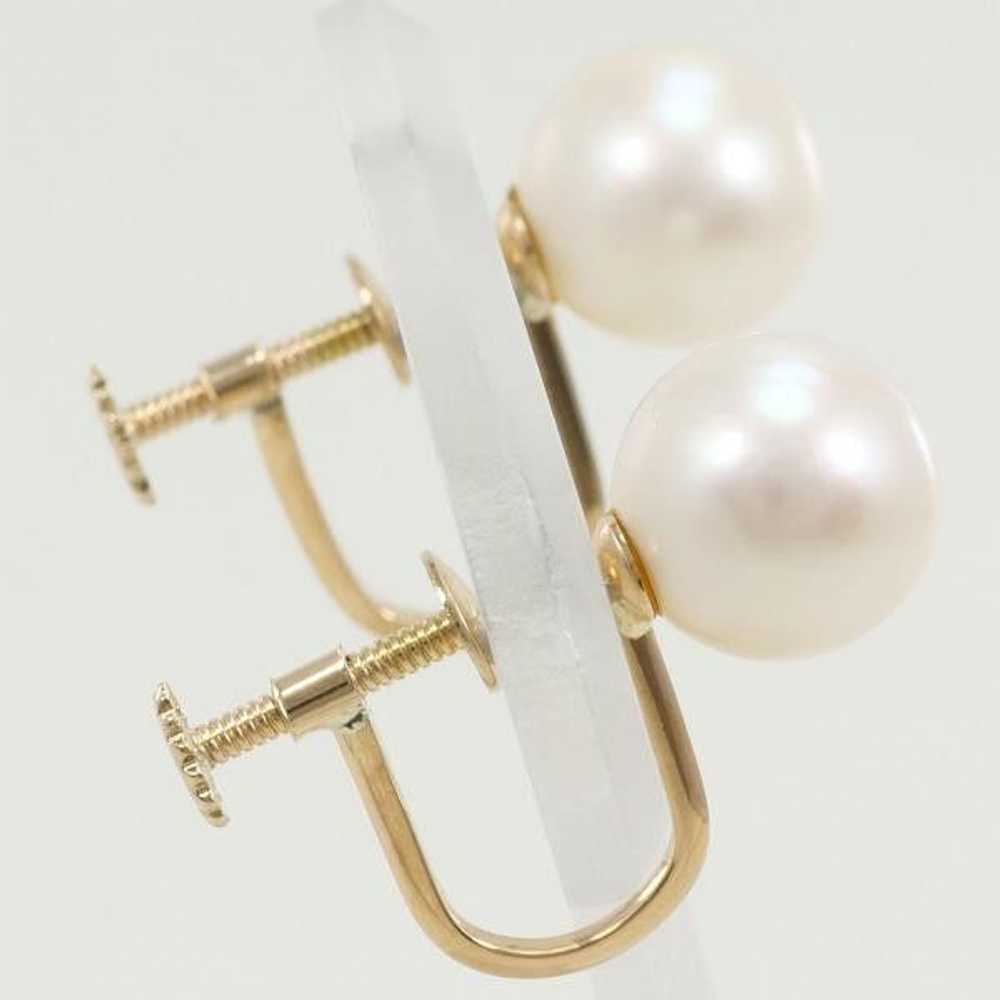 Other Other K18 Yellow Gold Pearl Earrings Metal … - image 2