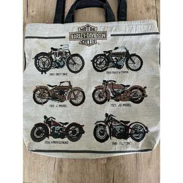 Harley Davidson Tapestry Vinatge Bike Tote Bag