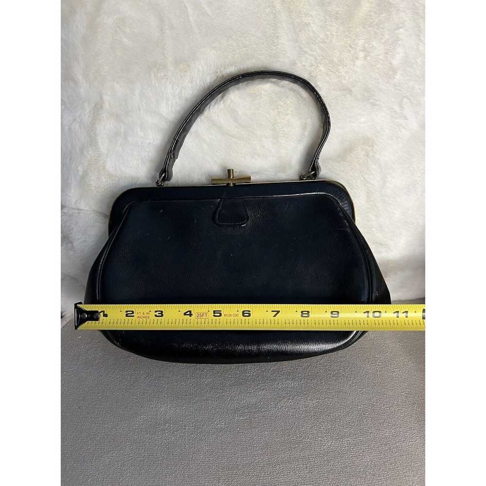 Vintage Black Gold Shoulder Bag Purse Retro - image 12