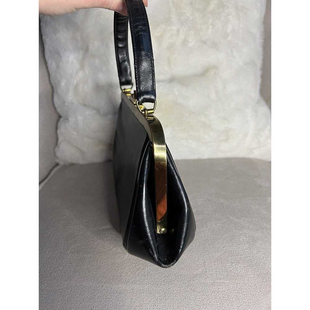 Vintage Black Gold Shoulder Bag Purse Retro - image 4