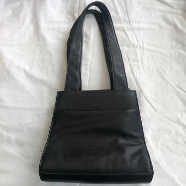 1990s Sereta black triangle leather shoulder hand… - image 1