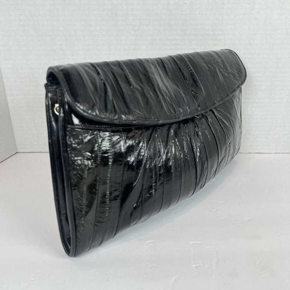 Vintage Shoulder Clutch Eel Skin Embossed Leather… - image 2