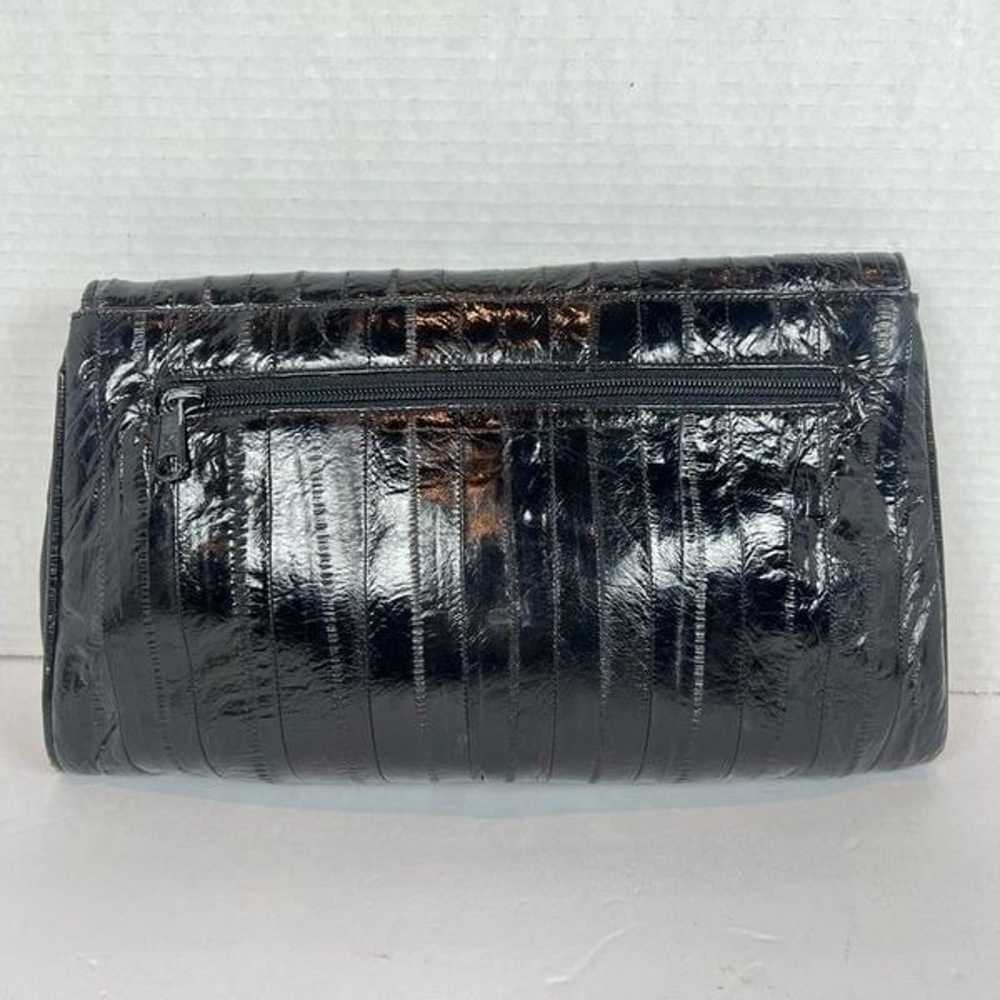 Vintage Shoulder Clutch Eel Skin Embossed Leather… - image 3