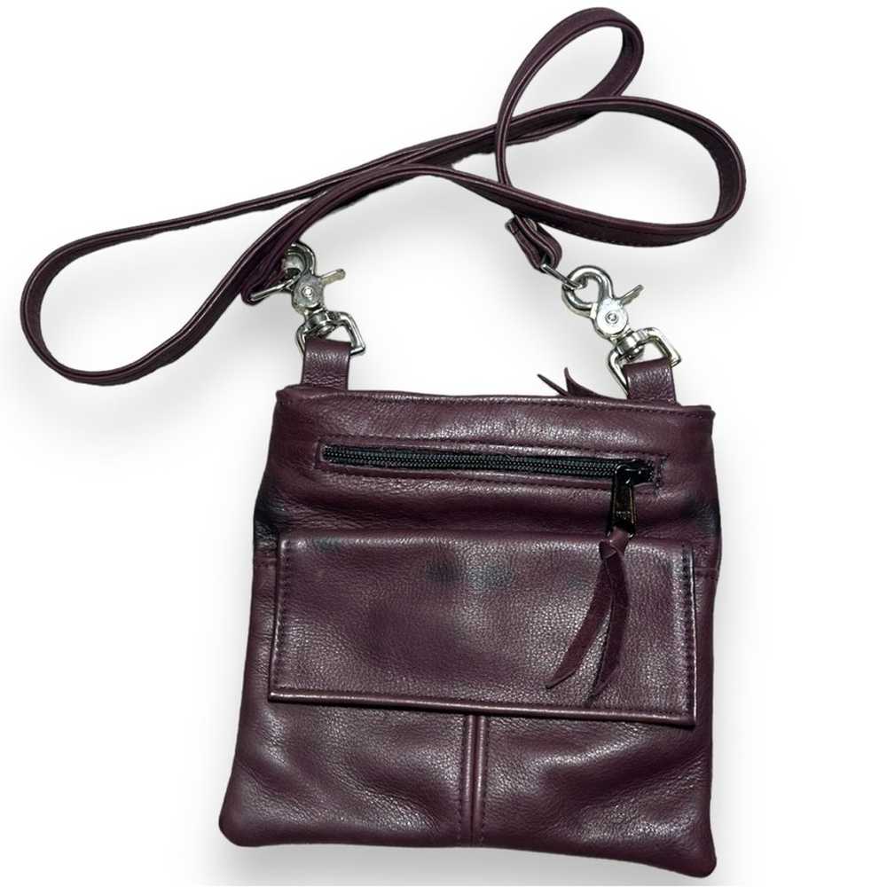 Victoria Leather Company Plum Leather Vintage Cro… - image 1