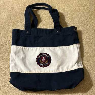 Vintage Abercrombie and Fitch Navy and Light Crèm… - image 1