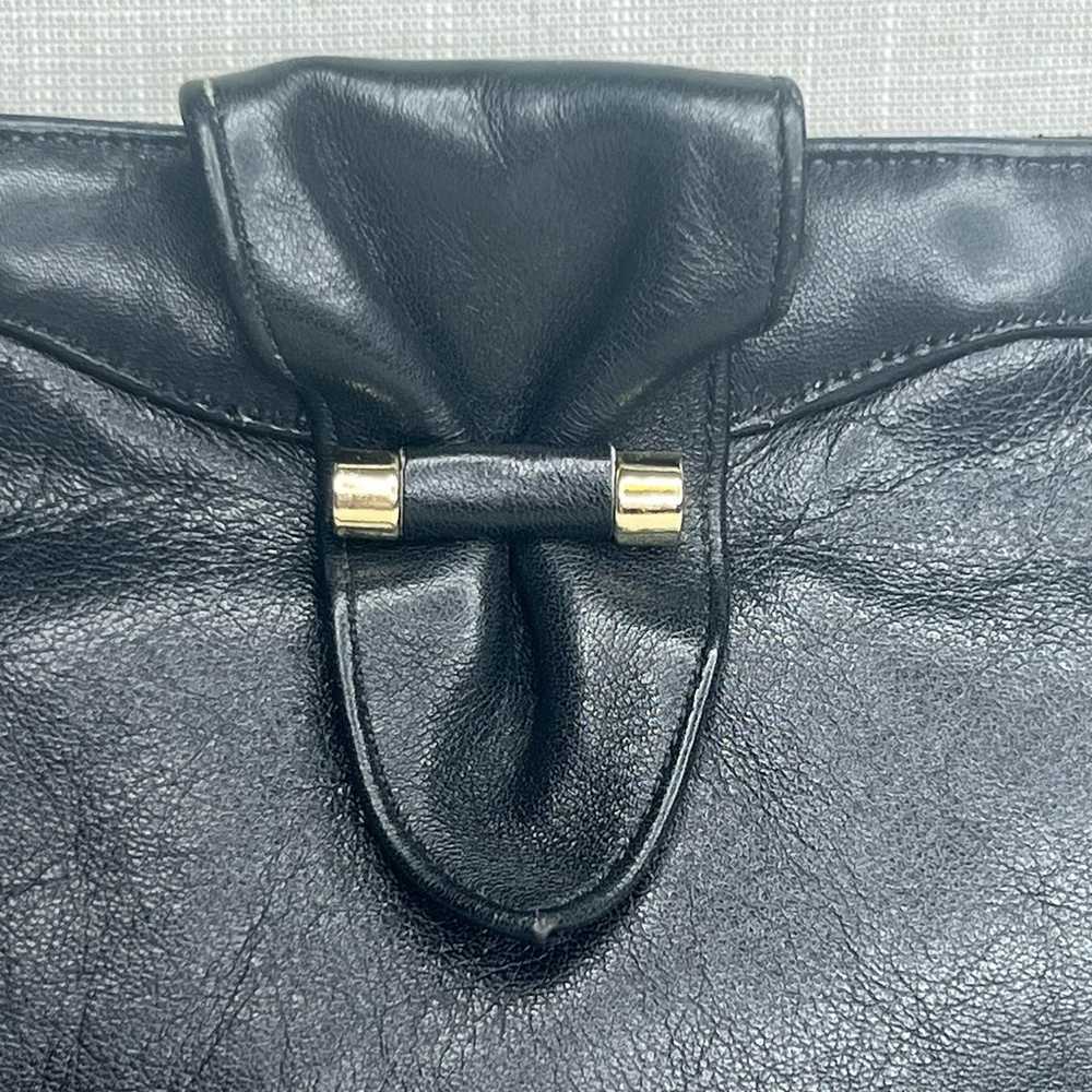 Vintage 80s Etienne Aigner Black Leather Shoulder… - image 3