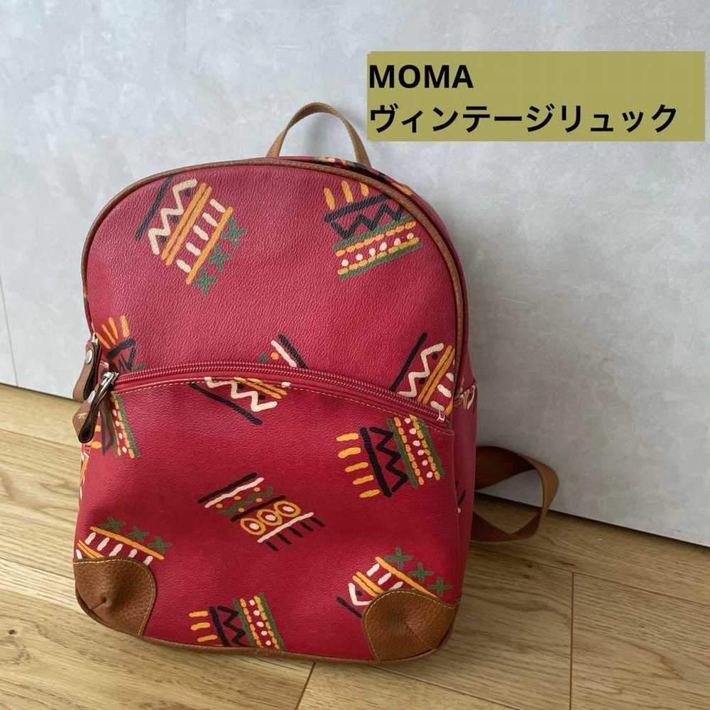 Vintage MOMA all-over pattern PVC leather rucksac… - image 1