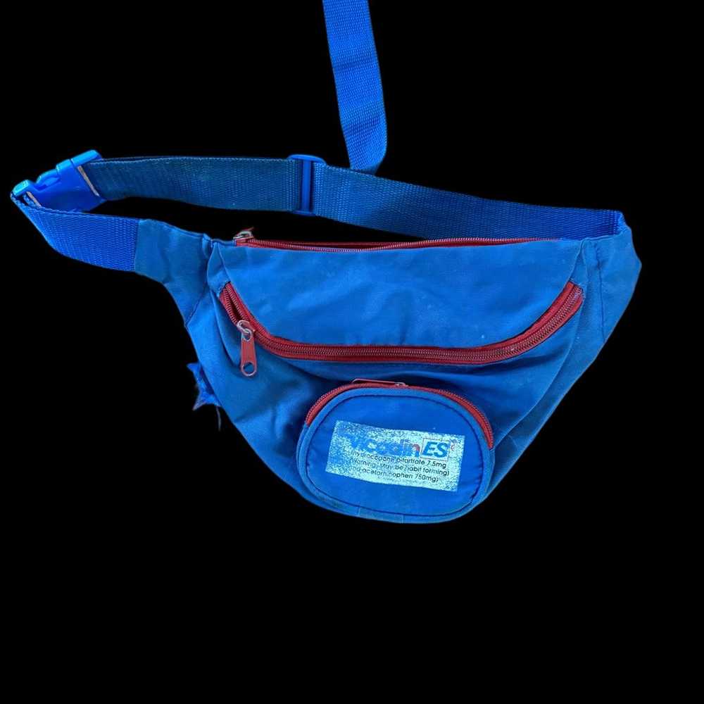 RARE Vintage VICODIN Fanny Pack Blue Waist Bag Pr… - image 1