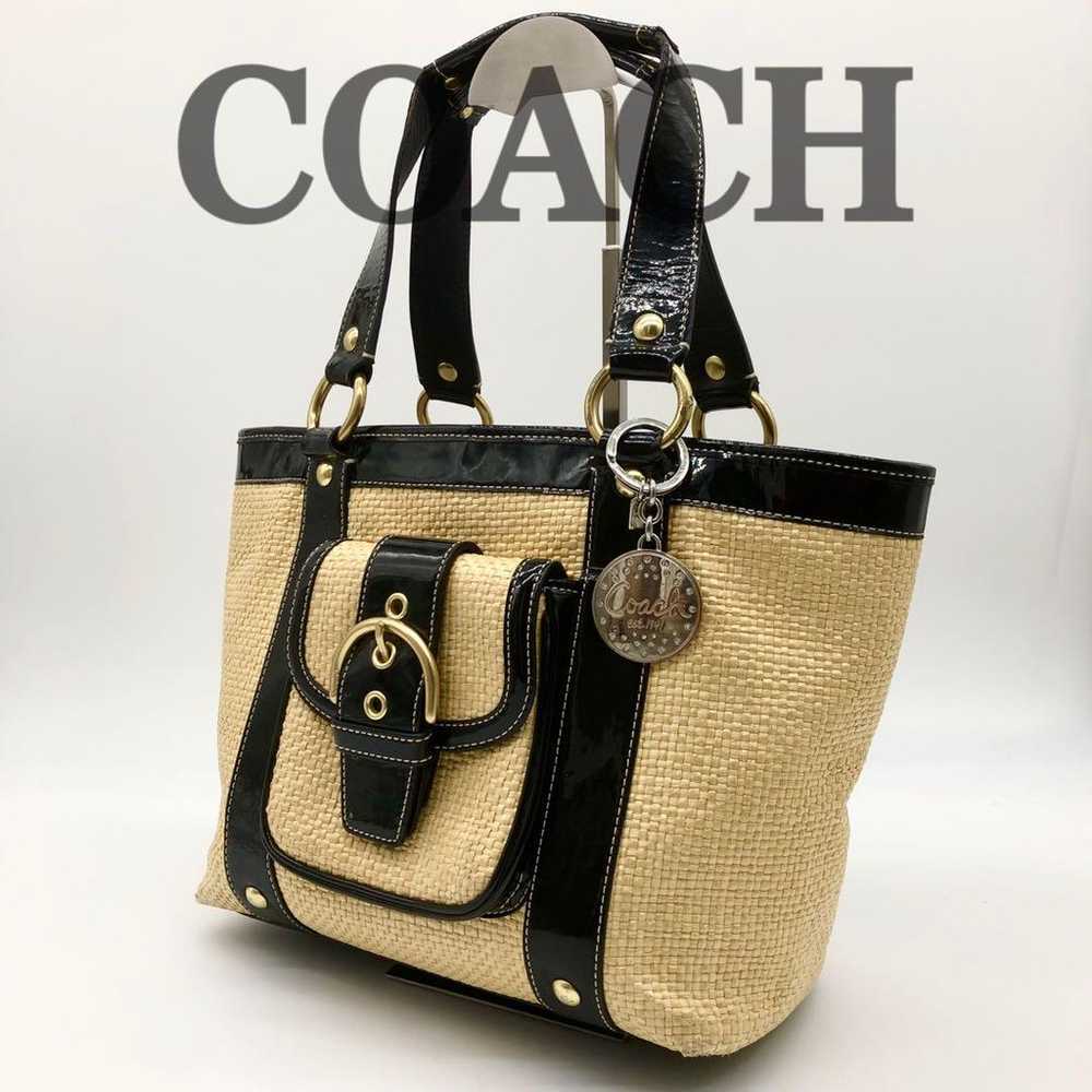 Coach tote bag, basket bag, straw... - image 1