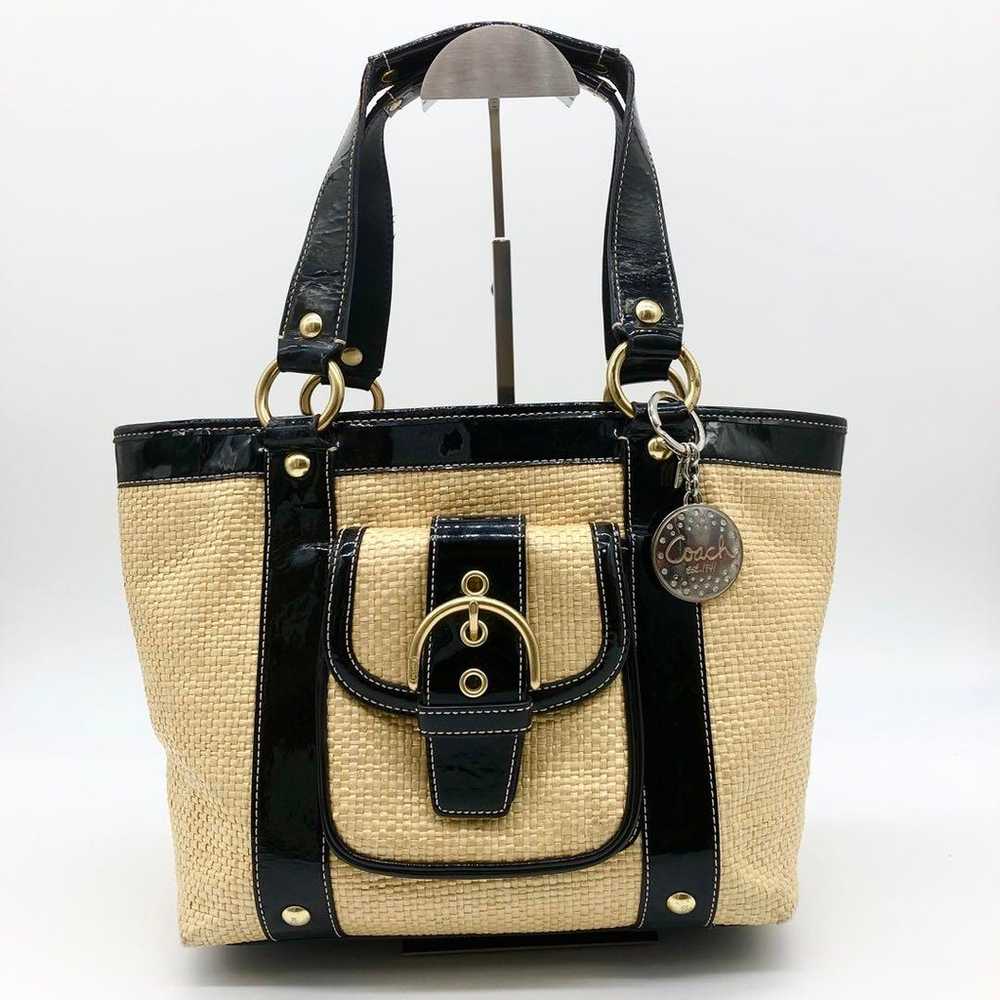 Coach tote bag, basket bag, straw... - image 2