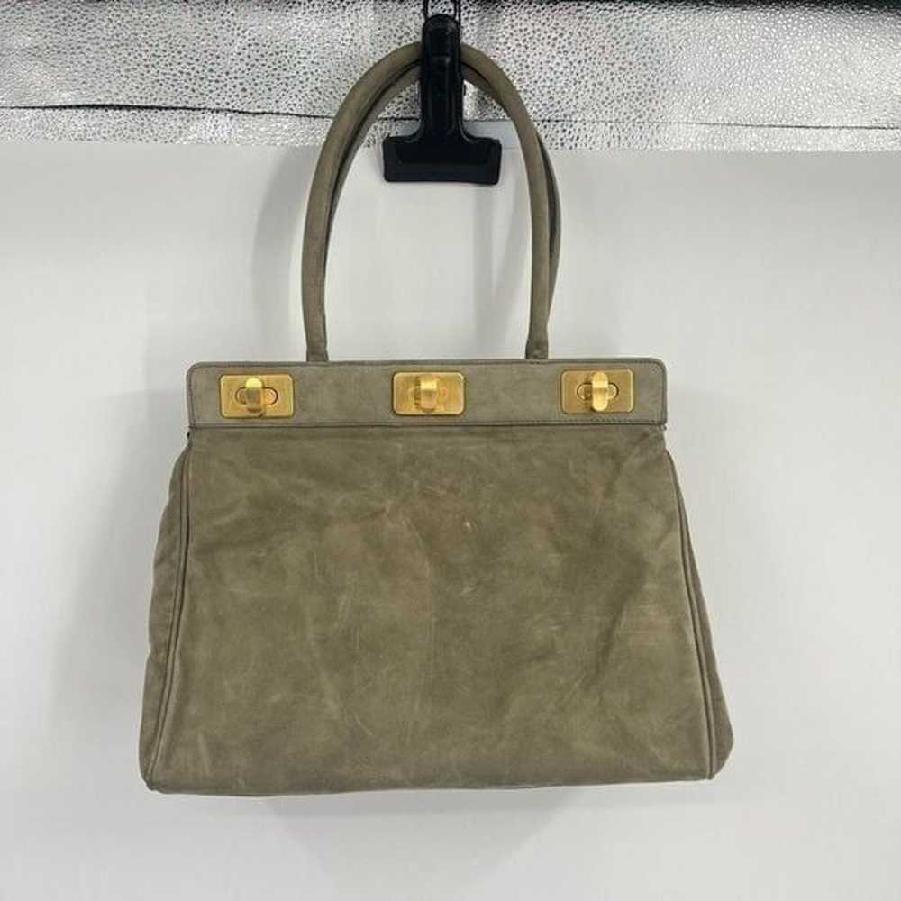 Escada Shoulder Bag Womens Vintage Suede Turn Loc… - image 1