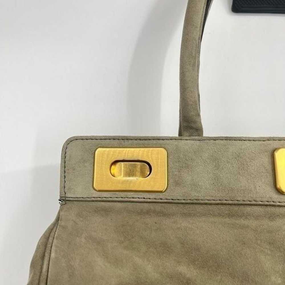 Escada Shoulder Bag Womens Vintage Suede Turn Loc… - image 5