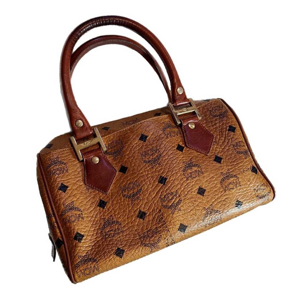 MCM | Visetos Boston Tan & Black Leather Top Hand… - image 2