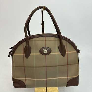 Vintage Burberry Brown Plaid Tote Bag