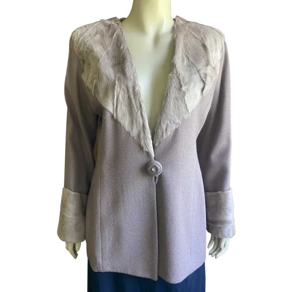 1940's Mauve Jacket With Fur Collar and Cuffs - image 1