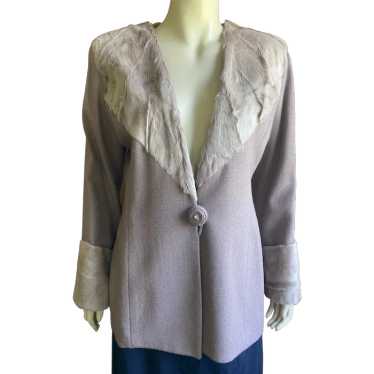 1940's Mauve Jacket With Fur Collar and Cuffs - image 1