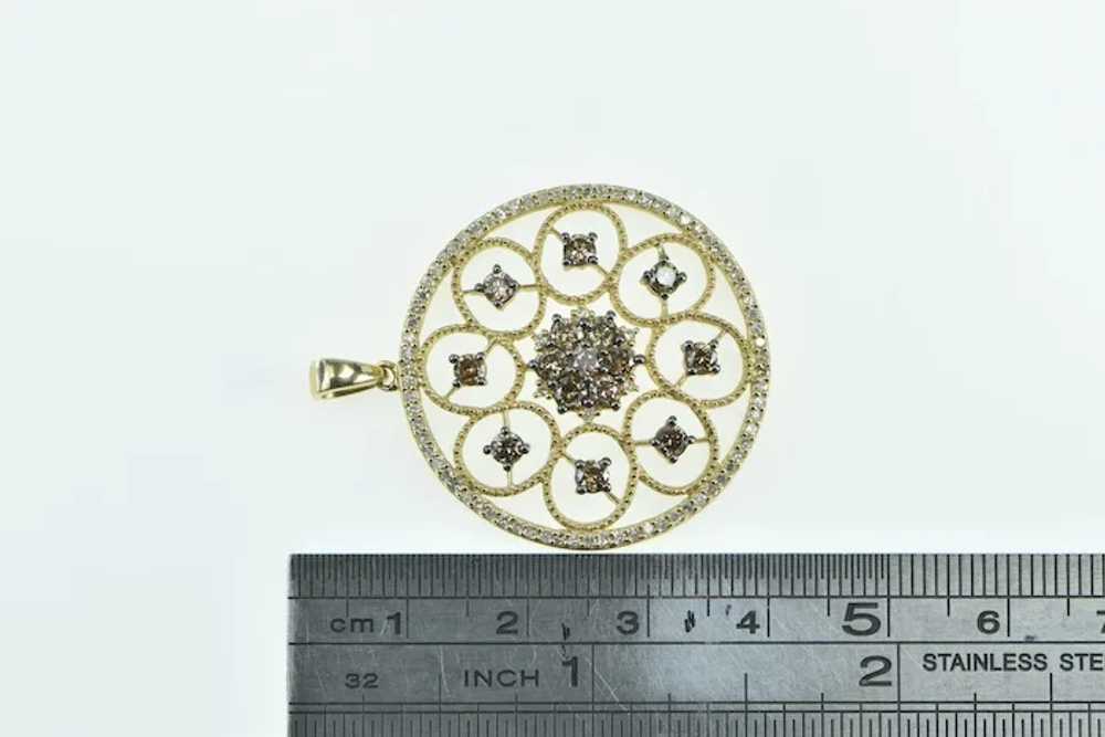 14K Effy Diamond Ornate Round Cluster Medallion P… - image 4