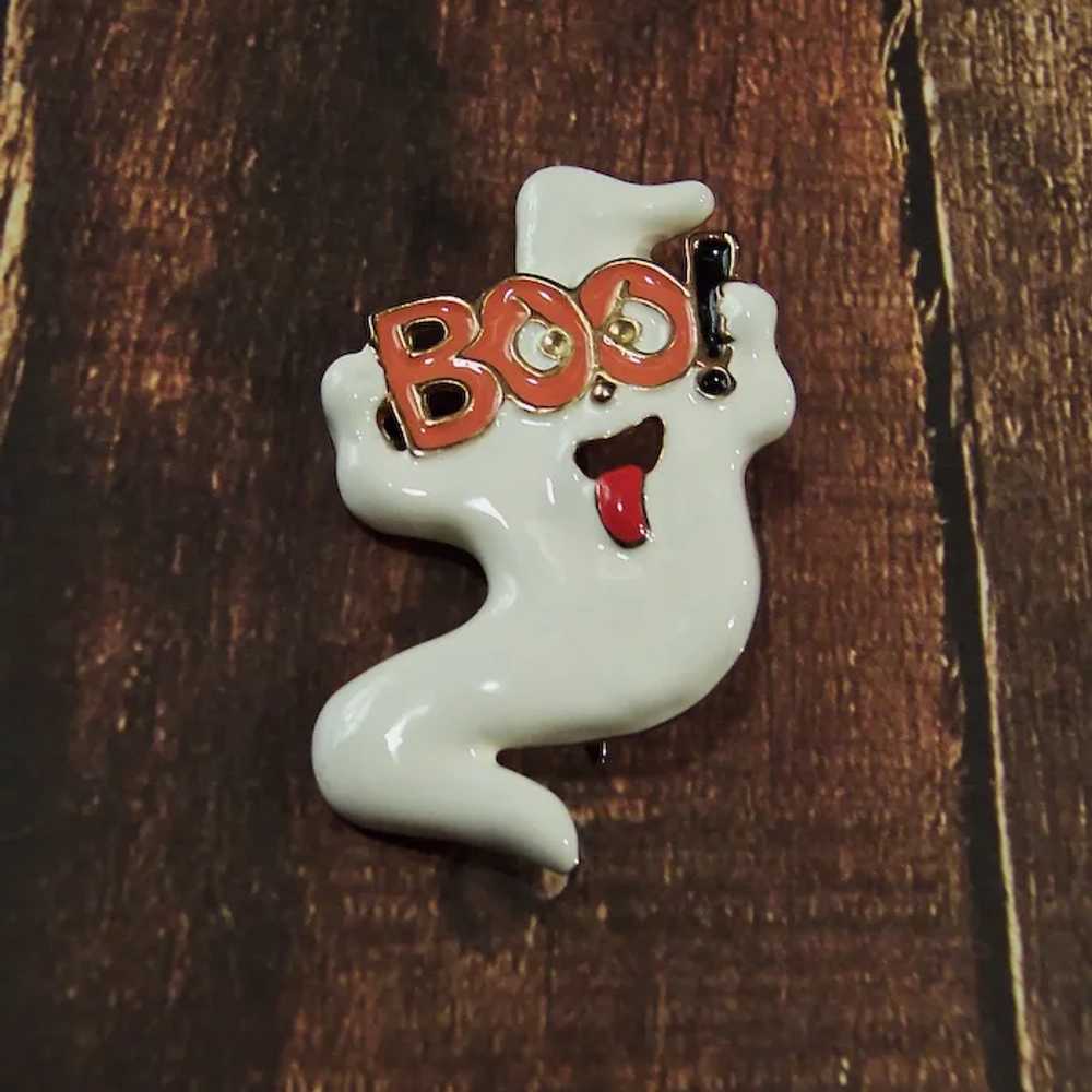 BOO!!! Halloween Ghost Pin & Post Earrings - image 4