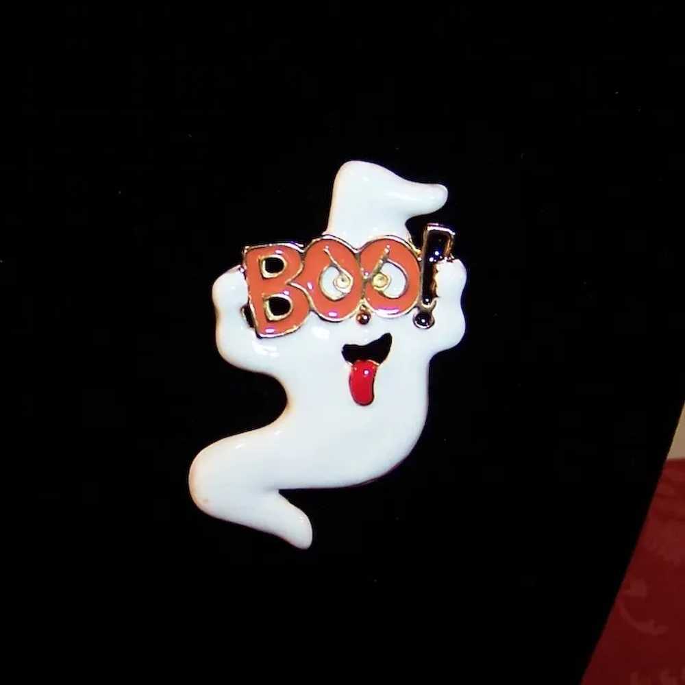 BOO!!! Halloween Ghost Pin & Post Earrings - image 6