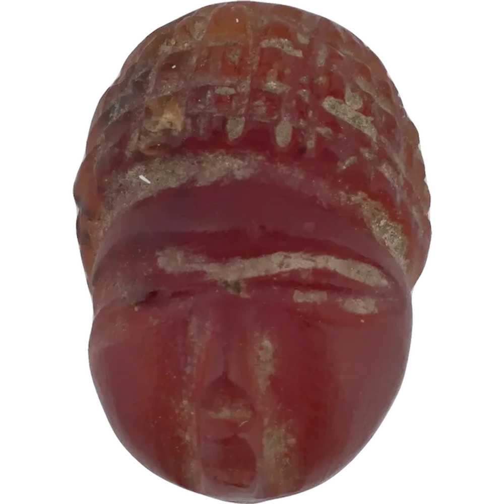 Ancient Susanian Carved Agate Head Intaglio Bead - image 1