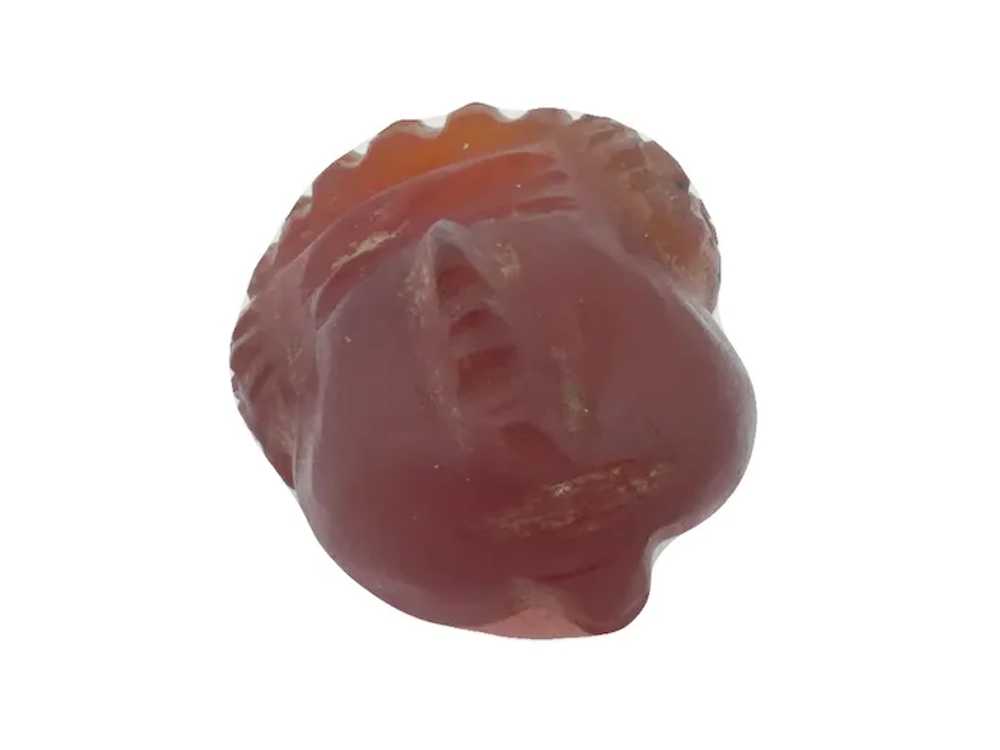 Ancient Susanian Carved Agate Head Intaglio Bead - image 5