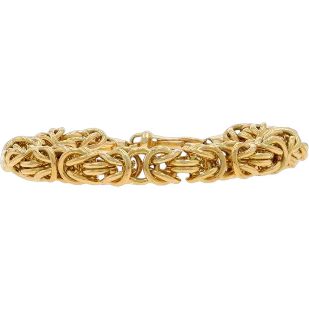 Yellow Gold Byzantine Chain Bracelet 7 1/2" - 14k - image 1