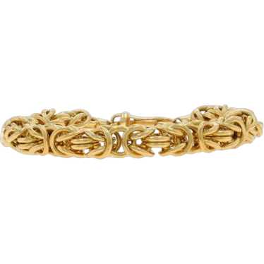 Yellow Gold Byzantine Chain Bracelet 7 1/2" - 14k - image 1