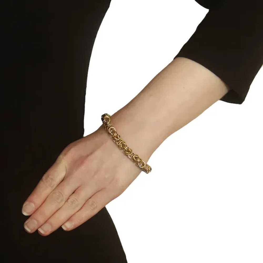 Yellow Gold Byzantine Chain Bracelet 7 1/2" - 14k - image 2