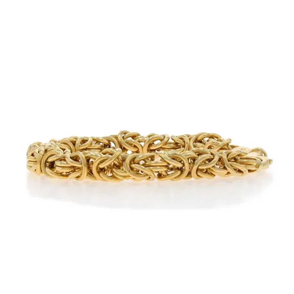 Yellow Gold Byzantine Chain Bracelet 7 1/2" - 14k - image 3