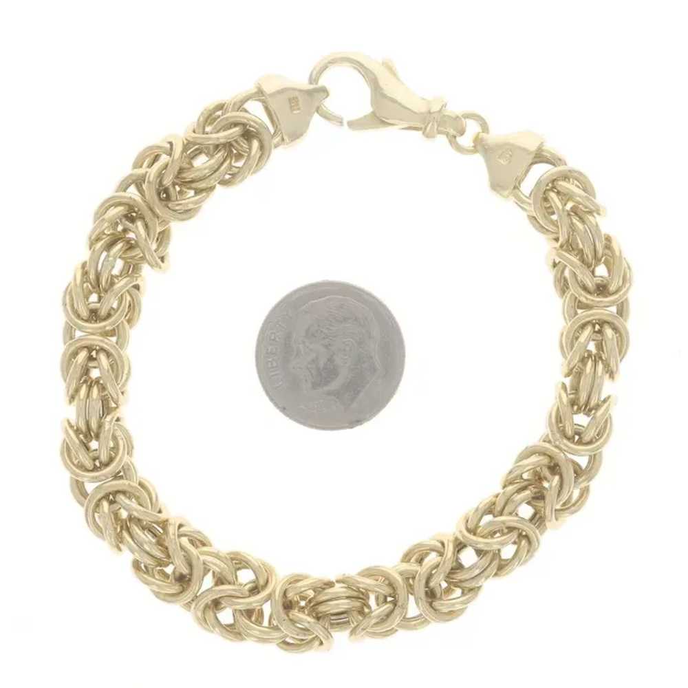 Yellow Gold Byzantine Chain Bracelet 7 1/2" - 14k - image 5