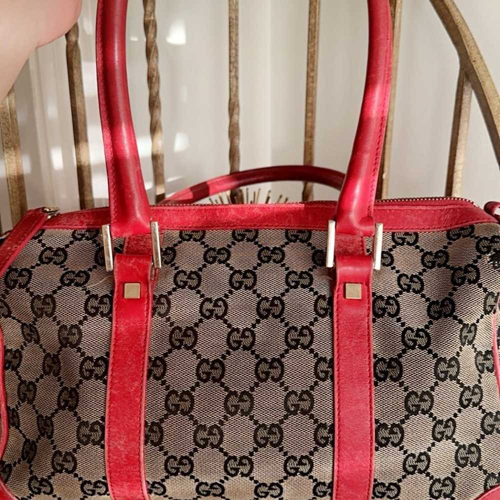 Gucci GG Canvas Boston Bag Red - image 4