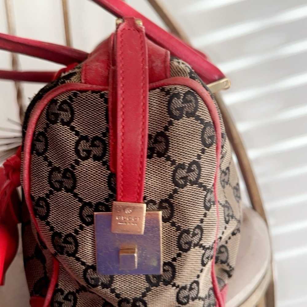 Gucci GG Canvas Boston Bag Red - image 5