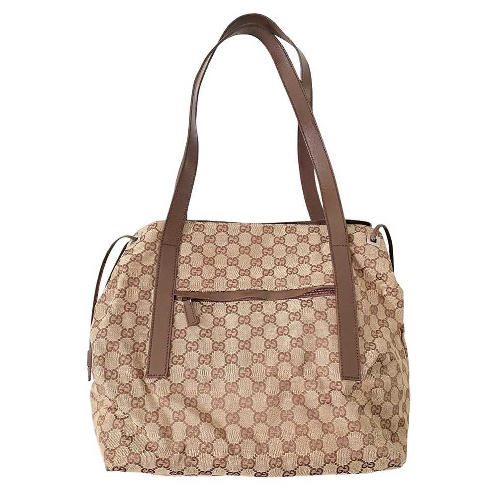 Gucci brown monogram canvas and leather large sho… - image 1