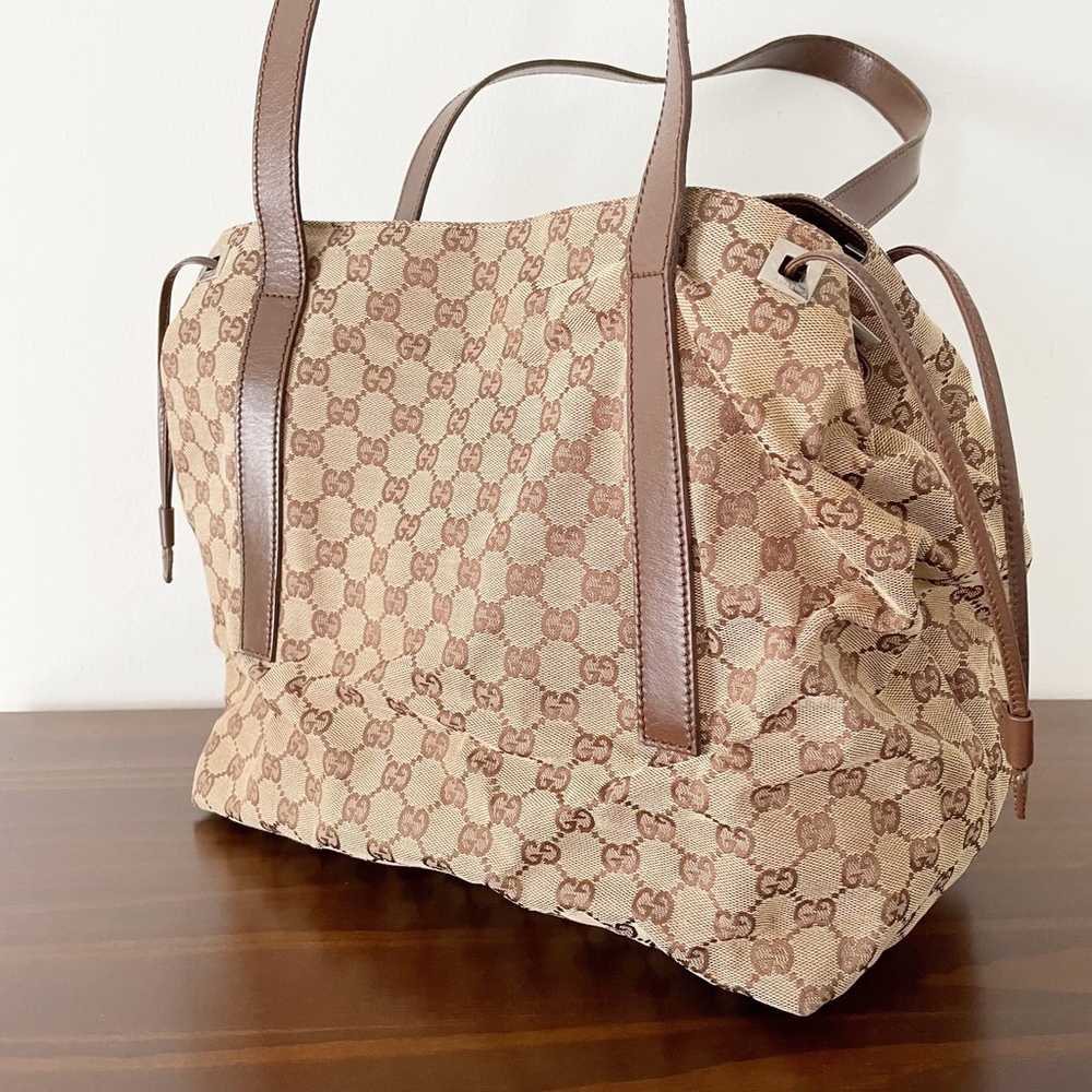 Gucci brown monogram canvas and leather large sho… - image 2