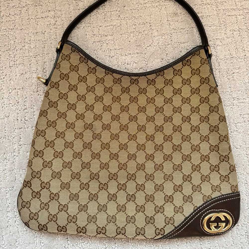 Vintage Gucci Medium Canvas Hobo Bag - image 1