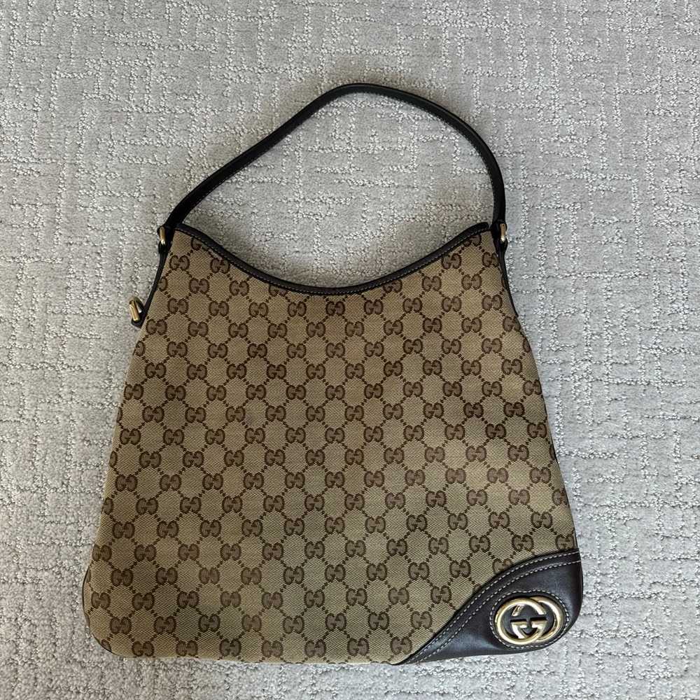 Vintage Gucci Medium Canvas Hobo Bag - image 2