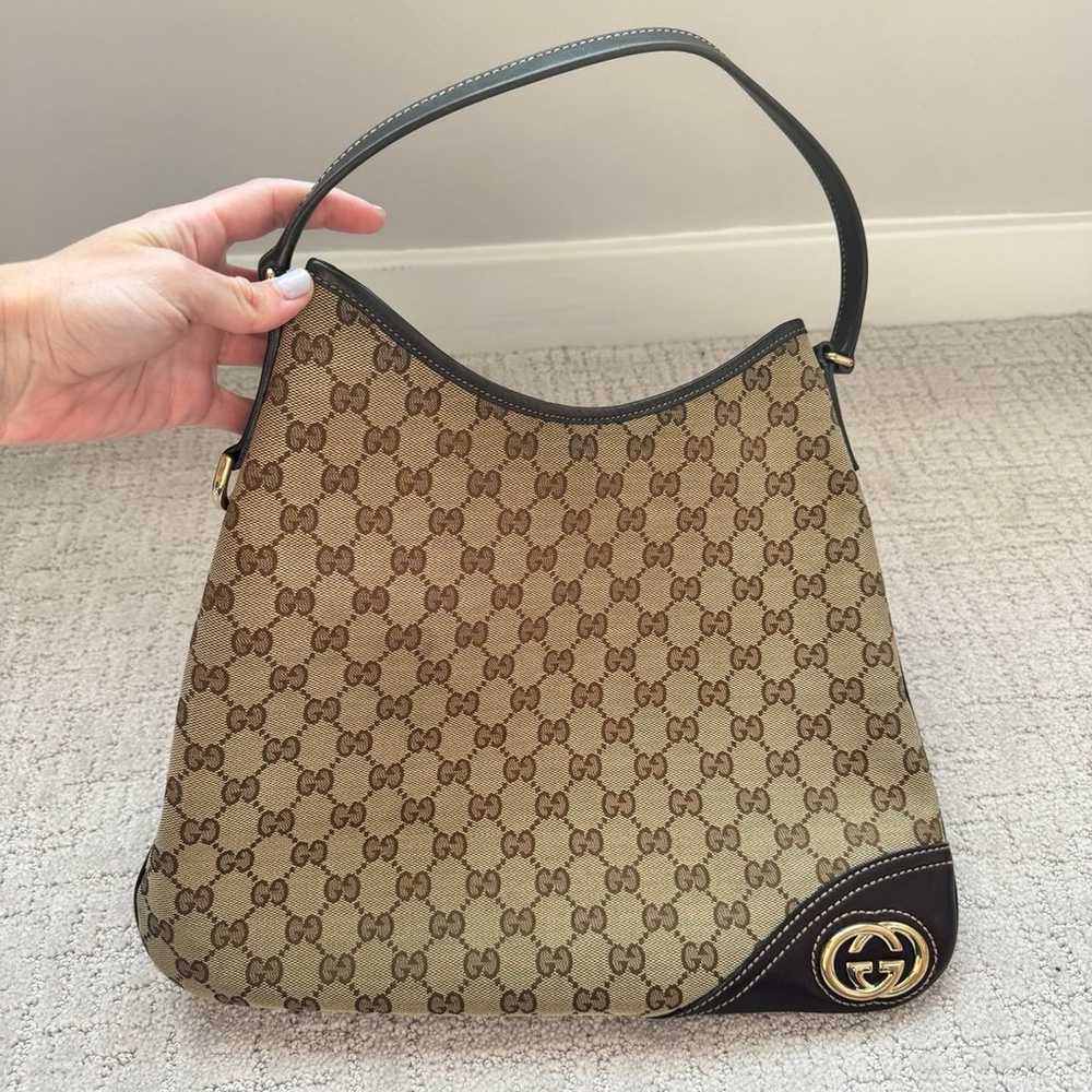 Vintage Gucci Medium Canvas Hobo Bag - image 9