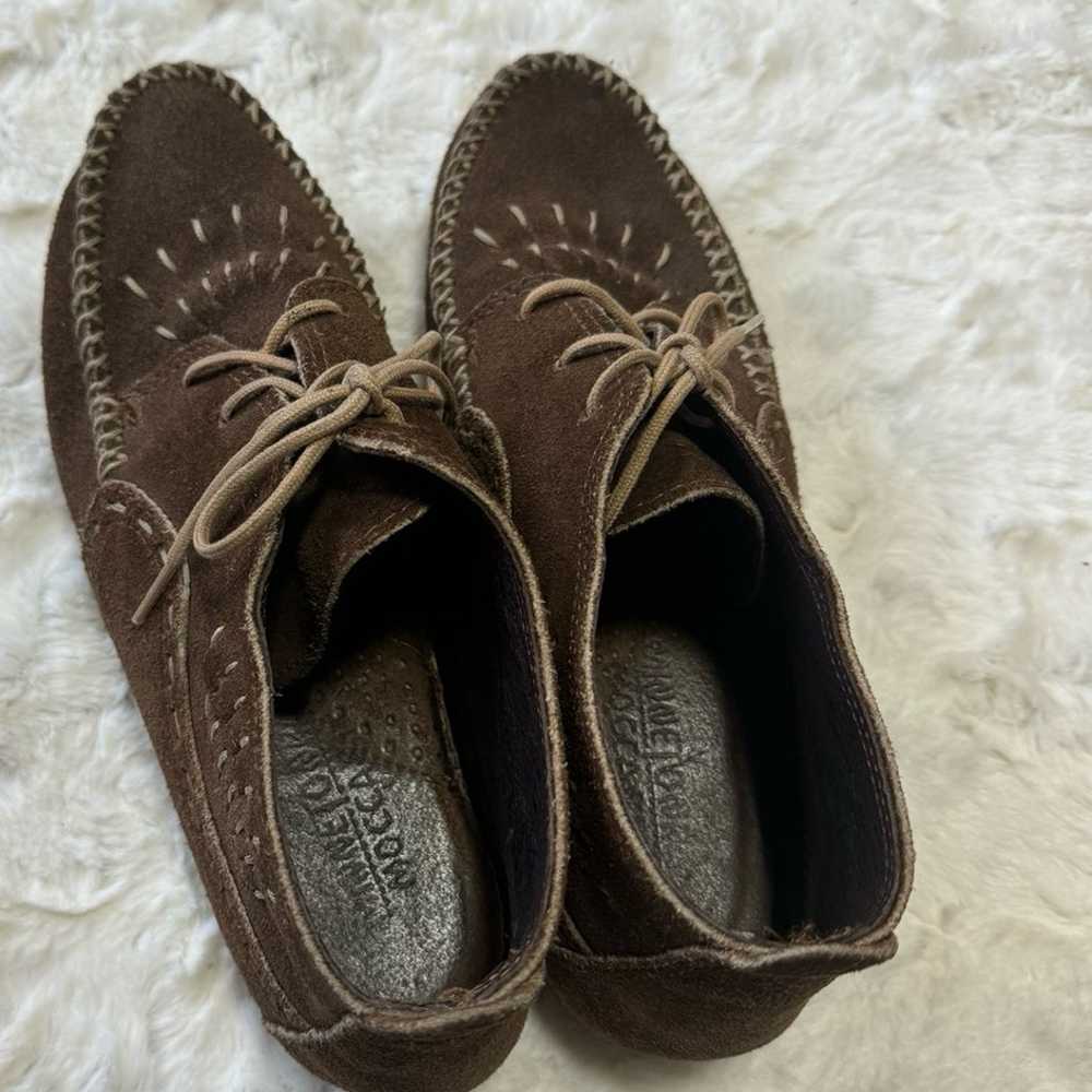 minnetonka moccasins ankle boots booties brown su… - image 4