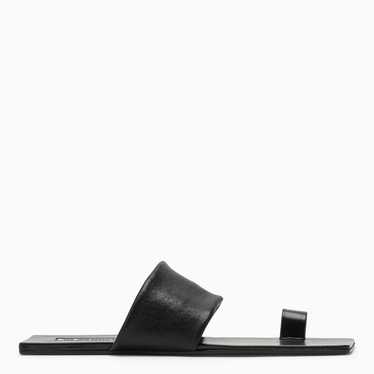 Jil Sander o1d2blof0824 Leather Low Sandals in Bl… - image 1