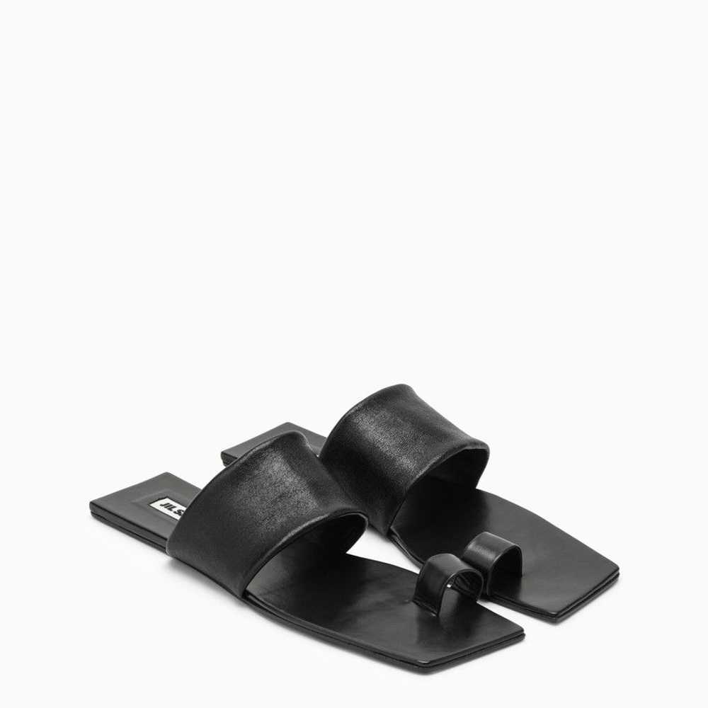 Jil Sander o1d2blof0824 Leather Low Sandals in Bl… - image 2