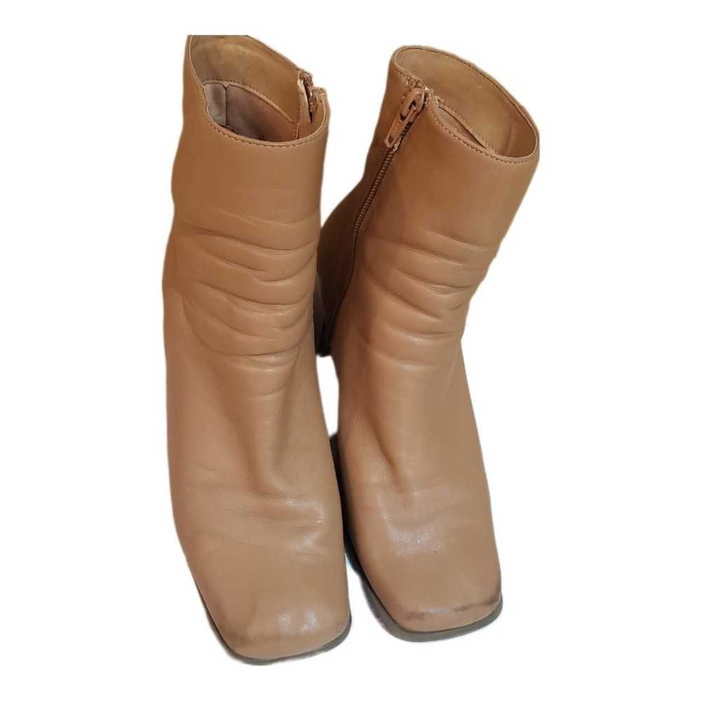 90s Y2K Boho Coastal Cowgirl Camel Tan Leather Bo… - image 3