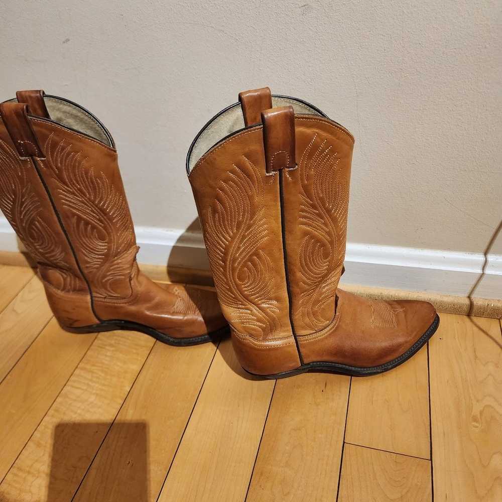 Custom made in USA Boots Cowboy Western Smooth Le… - image 3