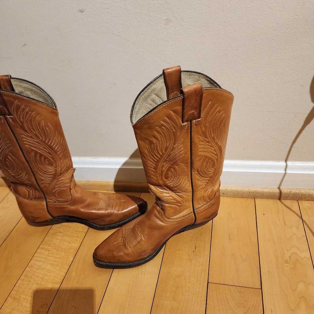 Custom made in USA Boots Cowboy Western Smooth Le… - image 4