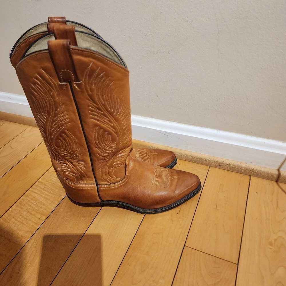 Custom made in USA Boots Cowboy Western Smooth Le… - image 5