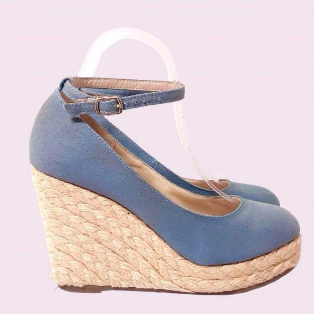 Denim Wedge Sole Jute Sandal Casual Basic L. - image 3