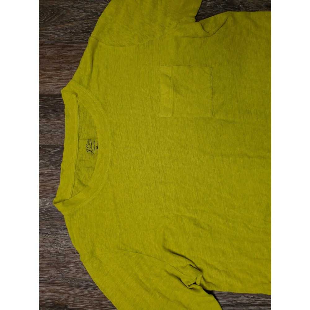 J.Crew J. Crew Linen Tee Womens L Bright Yellow T… - image 2